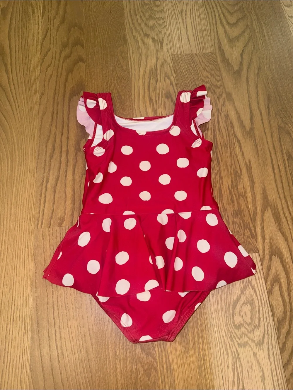 Hanna Andersson Disney Red Polka Dot Minnie Mouse One-Piece Swimsuit